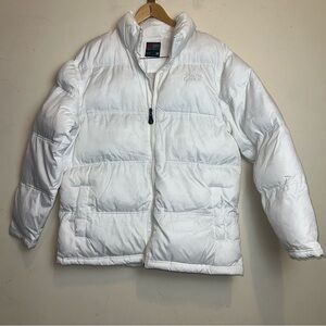 South Pole Winter Puffer Coat Men’s SZ Medium White Quilted Pockets Outdoors Y2K